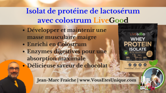Isolat de protéine de lactosérum avec colostrum